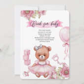 Baby shower uitnodiging met teddybeer. (Achterkant)