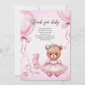 Baby shower uitnodiging met teddybeer. (Achterkant)