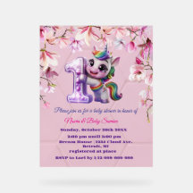 Baby Shower Uitnodiging met Unicorn Thema