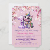 Baby shower Uitnodiging met Unicorn Theme (Voorkant)