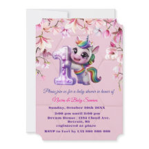 Baby shower Uitnodiging met Unicorn Theme