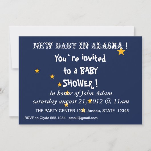 Baby shower Uitnodiging met vlag van Alaska, U.S.A (Voorkant)