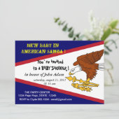 Baby shower uitnodiging met vlag van Amerikaans-Sa (Staand voorkant)