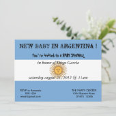 Baby shower Uitnodiging met vlag van Argentinië (Staand voorkant)