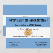 Baby shower Uitnodiging met vlag van Argentinië (Voorkant / Achterkant)