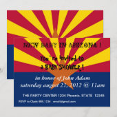 Baby shower Uitnodiging met vlag van Arizona, U.S. (Voorkant / Achterkant)