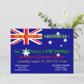 Baby shower Uitnodiging met vlag van Australië (Staand voorkant)