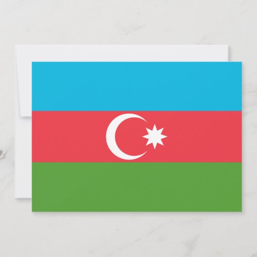 Baby shower Uitnodiging met Vlag van Azerbeidzjan (Achterkant)