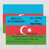 Baby shower Uitnodiging met Vlag van Azerbeidzjan (Voorkant / Achterkant)