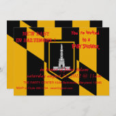 Baby shower Uitnodiging met vlag van Baltimore Cit (Voorkant / Achterkant)
