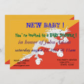 Baby shower Uitnodiging met vlag van Bhutan (Voorkant / Achterkant)