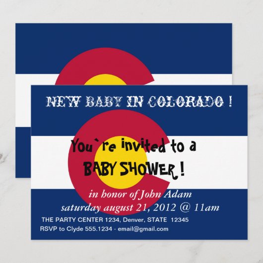 Baby shower Uitnodiging met vlag van Colorado (Voorkant / Achterkant)