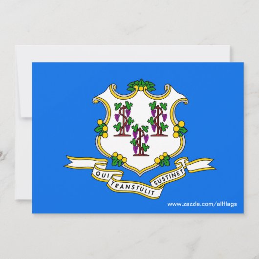 Baby shower uitnodiging met vlag van Connecticut (Achterkant)