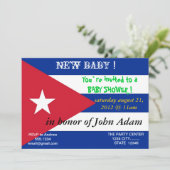 Baby shower Uitnodiging met vlag van Cuba (Staand voorkant)