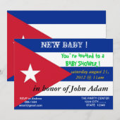 Baby shower Uitnodiging met vlag van Cuba (Voorkant / Achterkant)