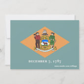 Baby shower Uitnodiging met vlag van Delaware (Achterkant)