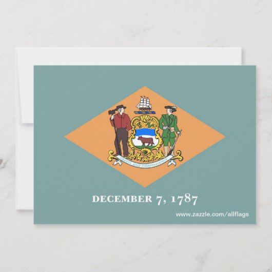 Baby shower Uitnodiging met vlag van Delaware (Achterkant)