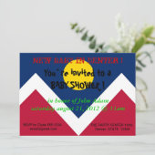 Baby shower Uitnodiging met vlag van Denver City (Staand voorkant)