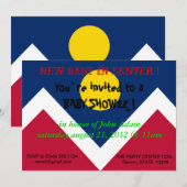Baby shower Uitnodiging met vlag van Denver City (Voorkant / Achterkant)