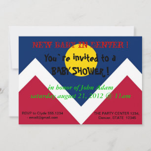 Baby shower Uitnodiging met vlag van Denver City