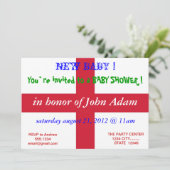 Baby shower Uitnodiging met vlag van Engeland (Staand voorkant)