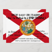 Baby shower Uitnodiging met vlag van Florida (Voorkant / Achterkant)