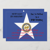 Baby shower Uitnodiging met vlag van Houston (Voorkant / Achterkant)