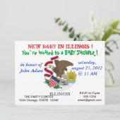 Baby shower uitnodiging met vlag van Illinois (Staand voorkant)