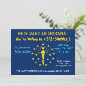 Baby shower uitnodiging met vlag van Indiana (Staand voorkant)
