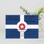 Baby shower uitnodiging met vlag van Indianapolis (Staand voorkant)