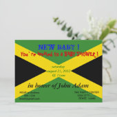 Baby shower uitnodiging met vlag van Jamaica (Staand voorkant)