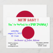 Baby shower Uitnodiging met vlag van Japan (Voorkant / Achterkant)