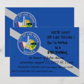 Baby shower uitnodiging met vlag van Las Vegas Cit (Voorkant / Achterkant)