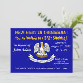 Baby shower Uitnodiging met vlag van Louisiana (Staand voorkant)