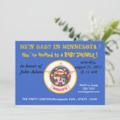 Baby shower Uitnodiging met vlag van Minnesota (Staand voorkant)