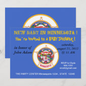 Baby shower Uitnodiging met vlag van Minnesota (Voorkant / Achterkant)