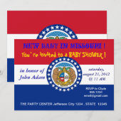 Baby shower uitnodiging met vlag van Missouri (Voorkant / Achterkant)