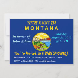 Baby shower Uitnodiging met vlag van Montana