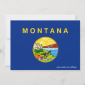 Baby shower Uitnodiging met vlag van Montana (Achterkant)
