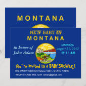 Baby shower Uitnodiging met vlag van Montana (Voorkant / Achterkant)