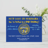 Baby shower uitnodiging met vlag van Nebraska (Staand voorkant)