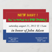 Baby shower Uitnodiging met vlag van Nederland (Voorkant / Achterkant)