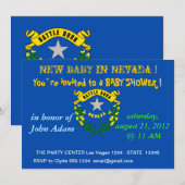 Baby shower Uitnodiging met vlag van Nevada (Voorkant / Achterkant)