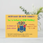 Baby shower Uitnodiging met vlag van New Jersey (Staand voorkant)