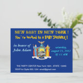 Baby shower uitnodiging met vlag van New York (Staand voorkant)