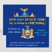 Baby shower uitnodiging met vlag van New York (Voorkant / Achterkant)