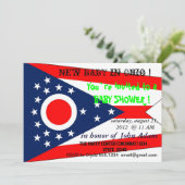 Baby shower Uitnodiging met vlag van Ohio (Staand voorkant)