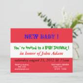 Baby shower Uitnodiging met vlag van Oostenrijk (Staand voorkant)