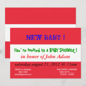 Baby shower Uitnodiging met vlag van Oostenrijk (Voorkant / Achterkant)