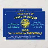 Baby shower Uitnodiging met vlag van Oregon (Voorkant / Achterkant)